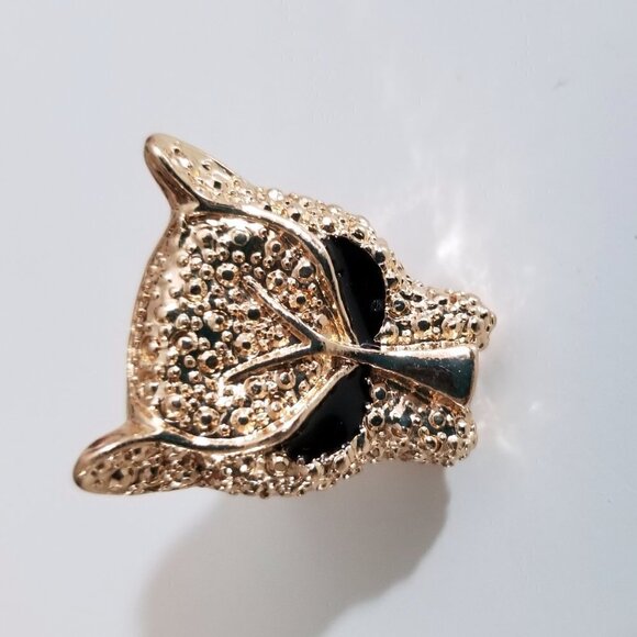 Lion Panther Cat Gold Tone Ring Size 6 Unisex New - Picture 13 of 16
